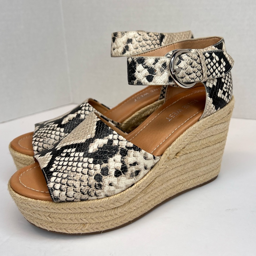 Nine‎ West Nadell Platform Espradille Wedge Sandals Lt. Natural 6.5 New W/O Box